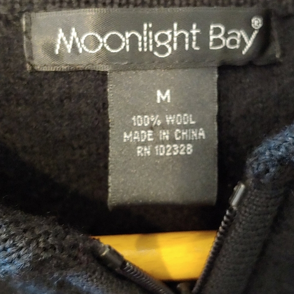 Moonlight Bay Embellished Black Wool Zip up - Picture 3 of 3